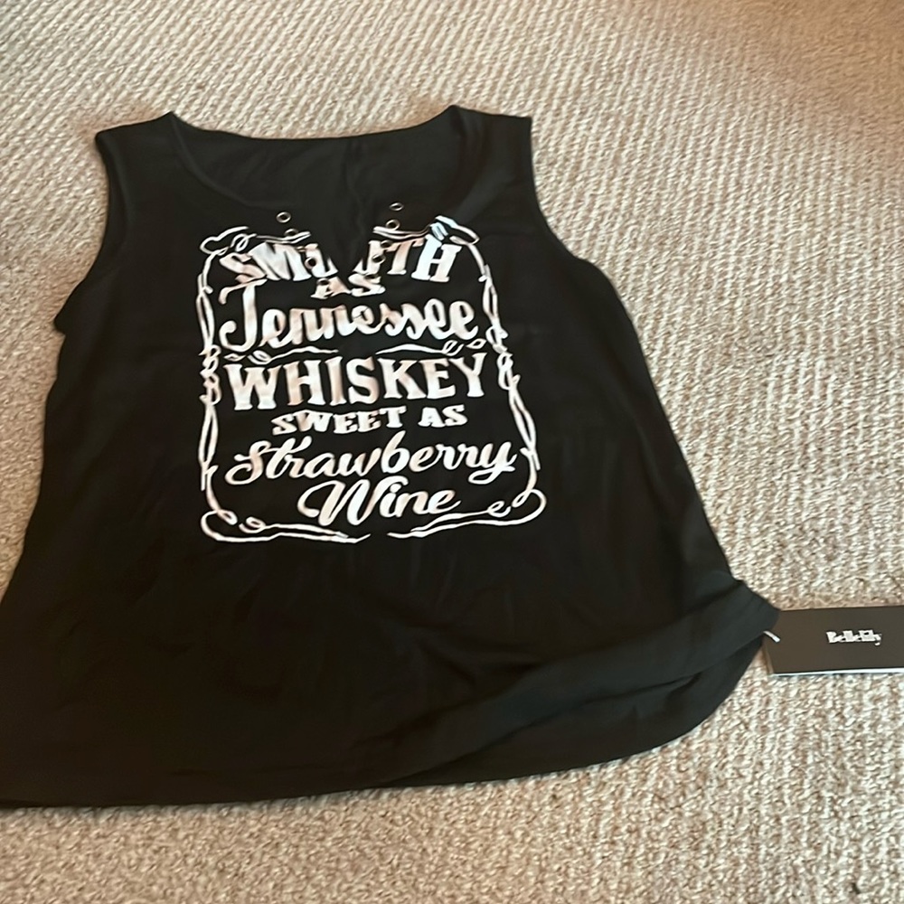 Brand new with tags, sleeveless Tennessee whiskey shirt.